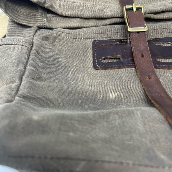 Archival Canvas Backpack Made in the USA Leather details - Picture 6 of 16